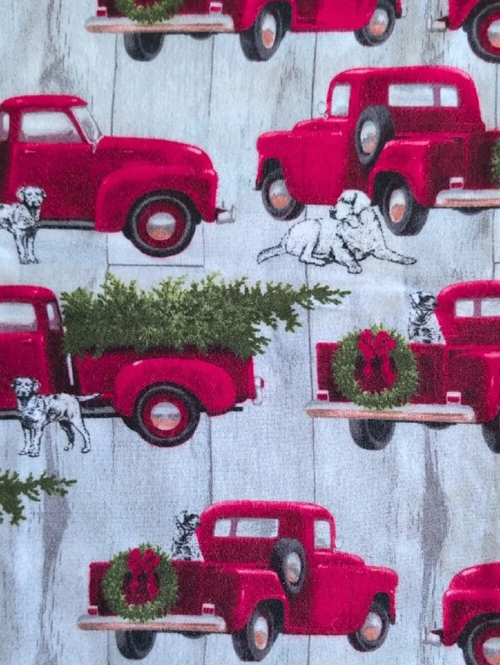 JoAnn Red Vintage Truck Holiday Fabric